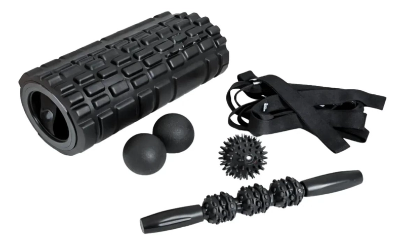 KIT DE MASAJE MUSCULAR CON RODILLO, PELOTAS Y BANDA ELASTICA PARA RECUPERACION - 2