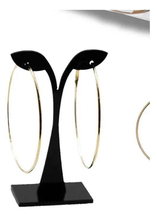 JUEGO DE 12 PARES DE AROS ARGOLLAS DORADAS DE FANTASIA DE 70 MM - 4