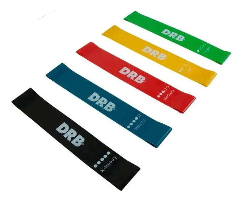 SET DE 5 BANDAS ELASTICAS PARA EJERCICIOS DE RESISTENCIA Y PILATES - 1