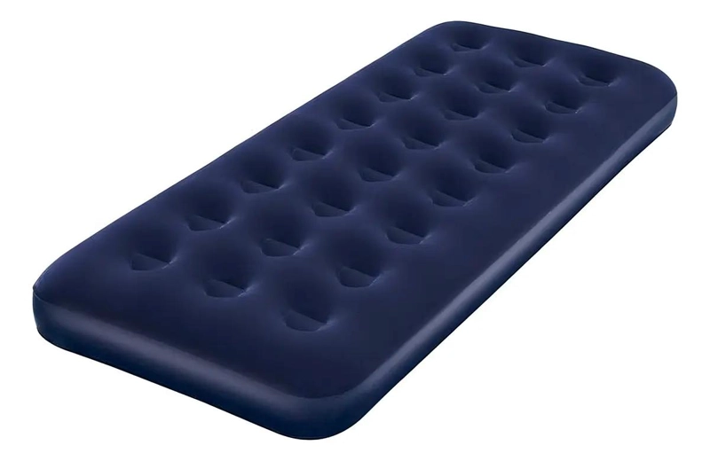 COLCHON INFLABLE INDIVIDUAL RESISTENTE COLOR AZUL PARA CAMPING - 1