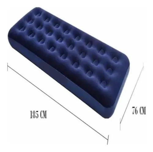 COLCHON INFLABLE INDIVIDUAL RESISTENTE COLOR AZUL PARA CAMPING - 2