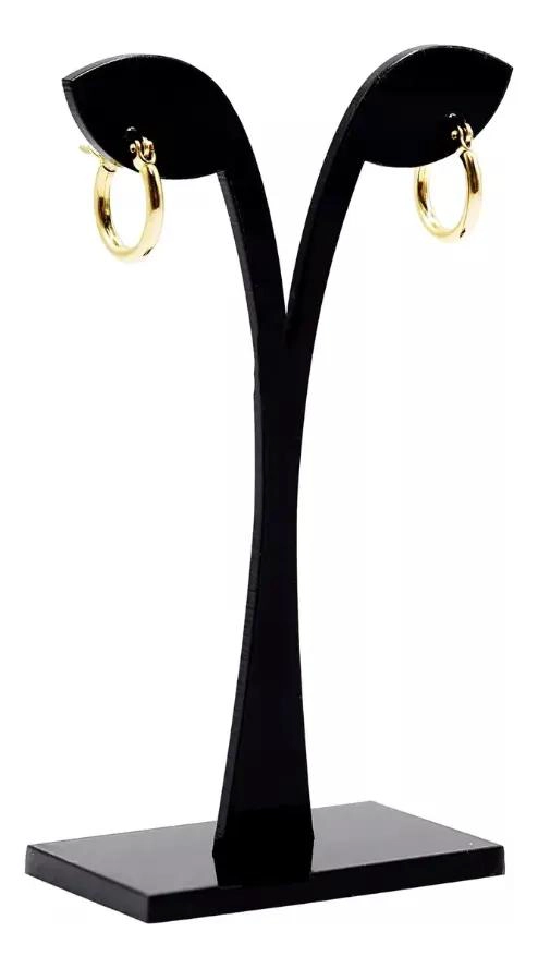 AROS ARGOLLA DE ACERO QUIRURGICO DORADO DE 10 MM EN PAR - 1