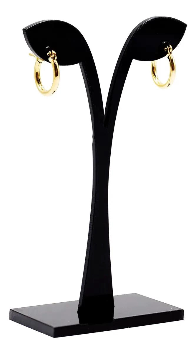 AROS ARGOLLA DE ACERO QUIRURGICO DORADO DE 10 MM EN PAR - 2