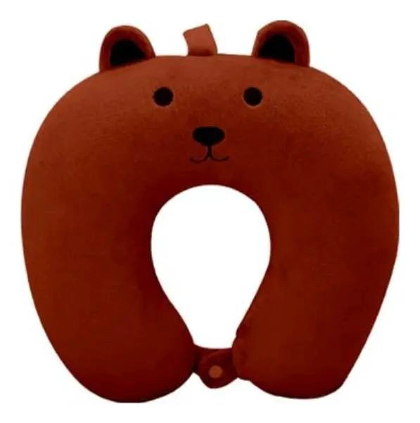 ALMOHADA CERVICAL DE VIAJE CON DISEÑO DE OSO Y GATO 33X29X7 CM - 2