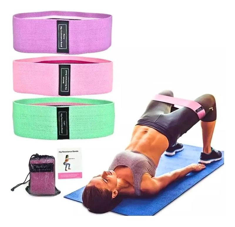 SET DE BANDAS ELASTICAS DE RESISTENCIA CON 2 MANCUERNAS DE 1 KG CADA UNA - 2