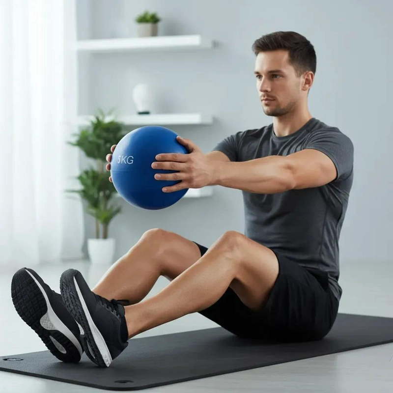 BALON MEDICINAL DE SILICONA DE 5 KILOS CON DISEÑO ANTIRREBOTE - 2