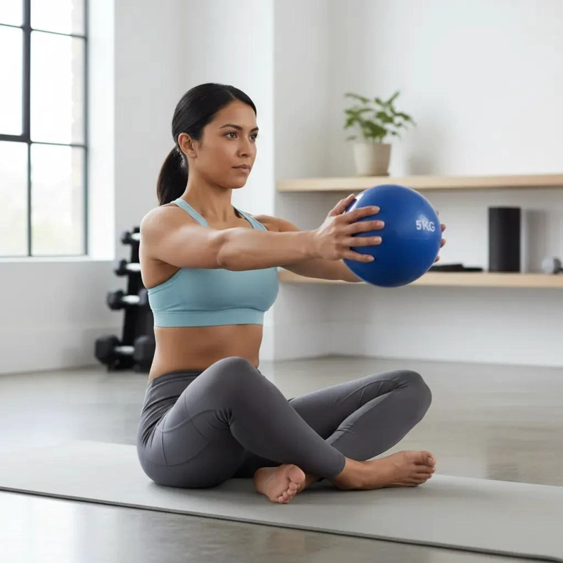 BALON MEDICINAL DE SILICONA DE 5 KILOS CON DISEÑO ANTIRREBOTE - 3