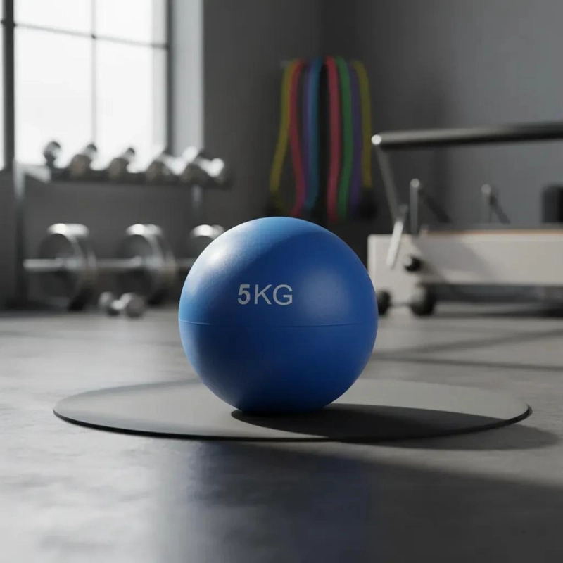 BALON MEDICINAL DE SILICONA DE 5 KILOS CON DISEÑO ANTIRREBOTE - 4