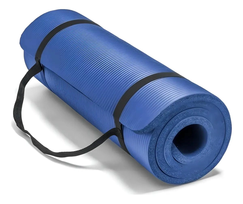 COLCHONETA PARA YOGA Y PILATES EXTRA GRUESA DE 10 MM EN AZUL - 3