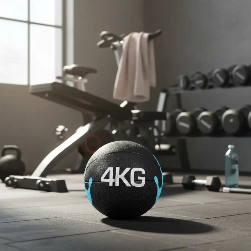 BALON MEDICINAL DE 4 KG CON REBOTE PARA ENTRENAMIENTO FUNCIONAL Y FUERZA - 1