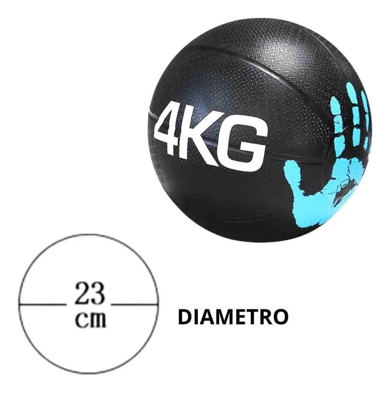 BALON MEDICINAL DE 4 KG CON REBOTE PARA ENTRENAMIENTO FUNCIONAL Y FUERZA - 2