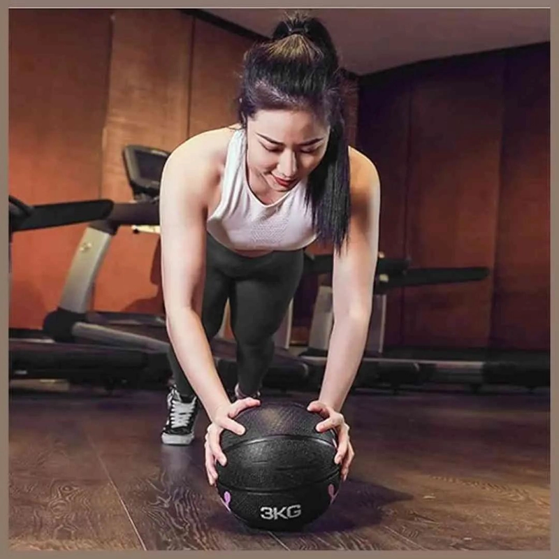 BALON MEDICINAL DE 4 KG CON REBOTE PARA ENTRENAMIENTO FUNCIONAL Y FUERZA - 5
