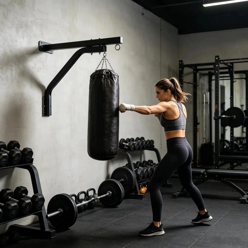 SOPORTE RESISTENTE PARA SACO DE BOXEO COLGANTE DE PARED HASTA 800 KG - 2