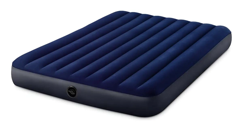 COLCHON INFLABLE PARA DOS PERSONAS COLOR AZUL CON DISEÑO COMODO - 1