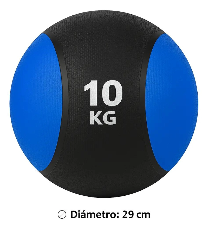 BALON DE PESO CON REBOTE PARA ENTRENAMIENTO FUNCIONAL 10 KG AZUL - 2