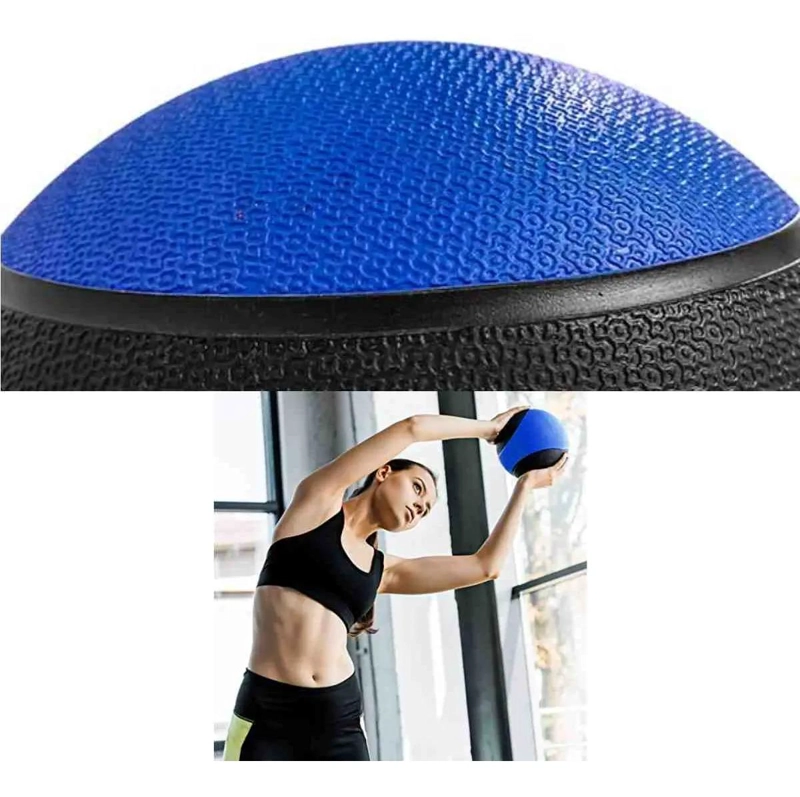 BALON DE PESO CON REBOTE PARA ENTRENAMIENTO FUNCIONAL 10 KG AZUL - 3