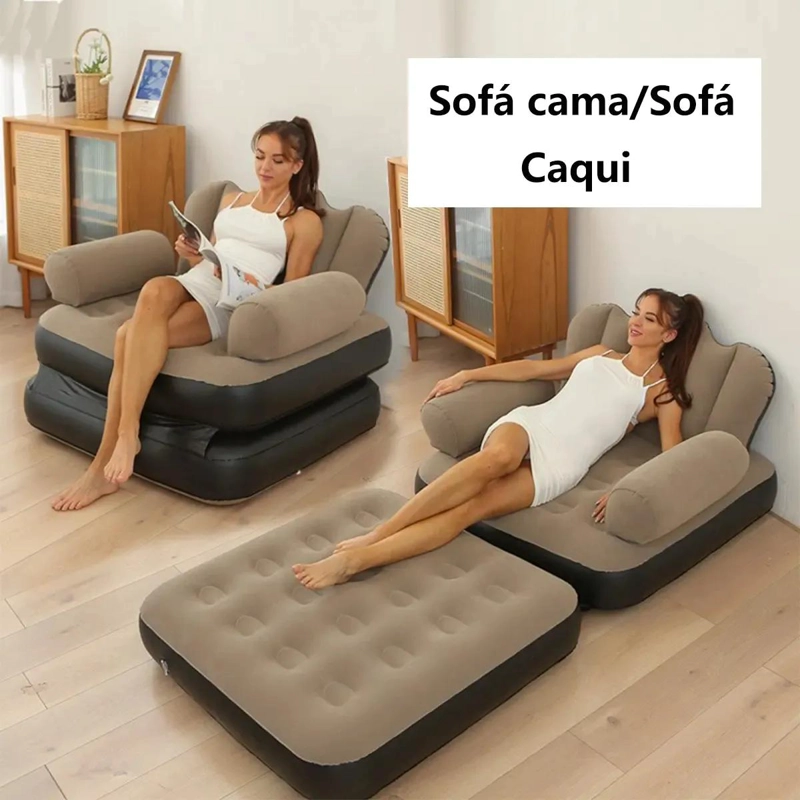 SOFA CAMA INFLABLE PORTATIL EXTRA GRUESO MULTIFUNCIONAL 5 EN 1 - 5