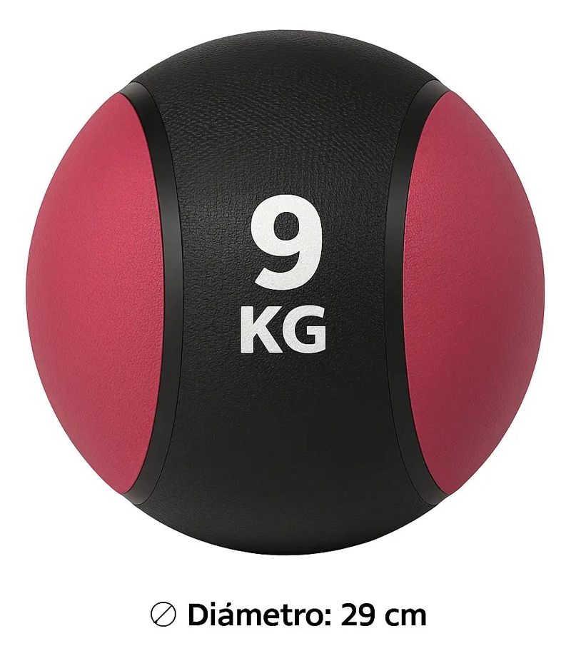 BALON DE PESO CON REBOTE 9 KG PARA ENTRENAMIENTO FUNCIONAL Y CROSSFIT - 1
