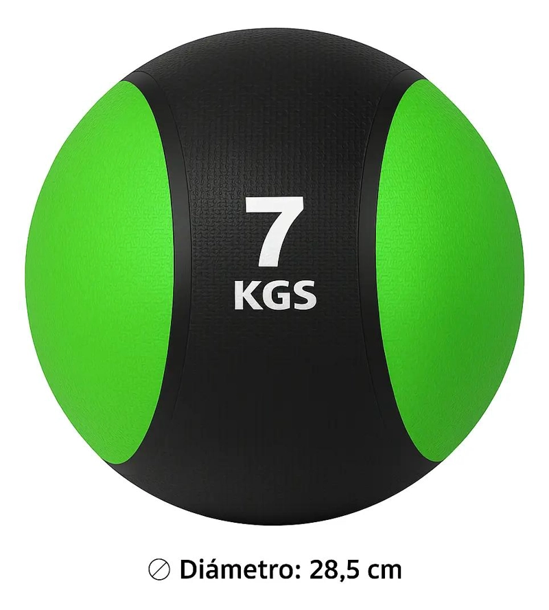 BALON DE PESO CON REBOTE PARA ENTRENAMIENTO FUNCIONAL 7 KG VERDE - 2