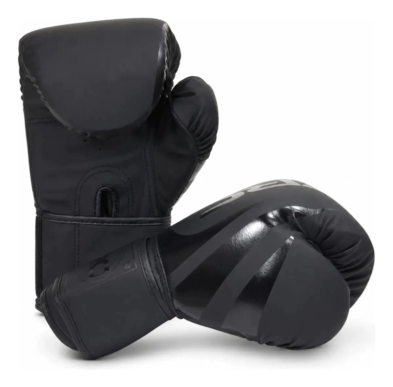 GUANTES DE BOXEO Y KICKBOXING UNISEX CON CIERRE DE VELCRO NEGRO - 1