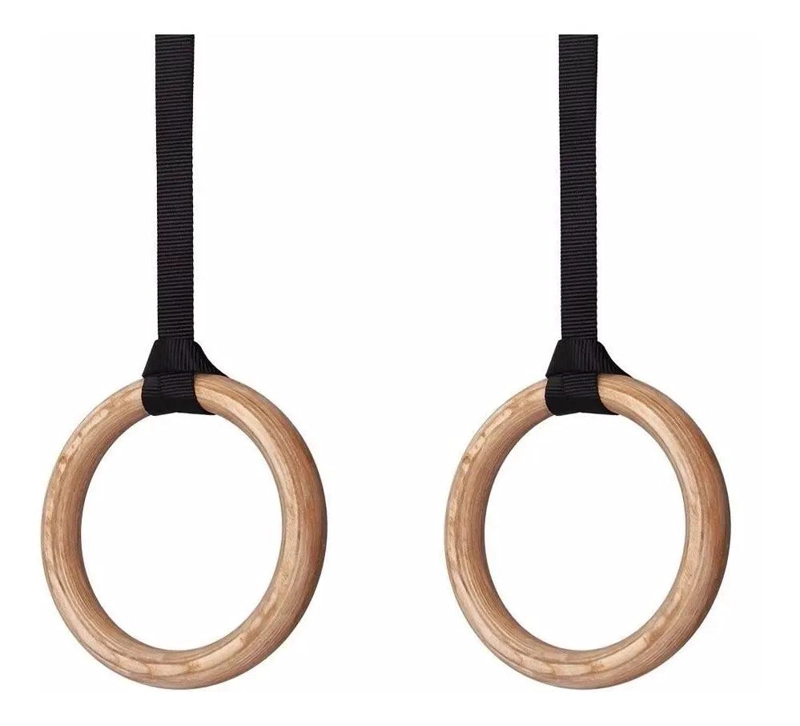PAR DE ANILLAS OLIMPICAS DE MADERA PARA ENTRENAMIENTO FUNCIONAL Y CALISTENIA - 1