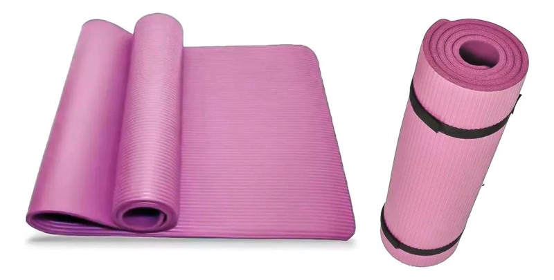 MAT DE YOGA ANTIDESLIZANTE DE GOMA EVA COLOR FUCSIA DE 12MM - 3