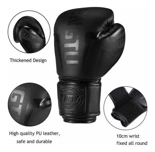 GUANTES DE BOXEO PROFESIONAL CON CIERRE DE VELCRO AJUSTABLE - 1