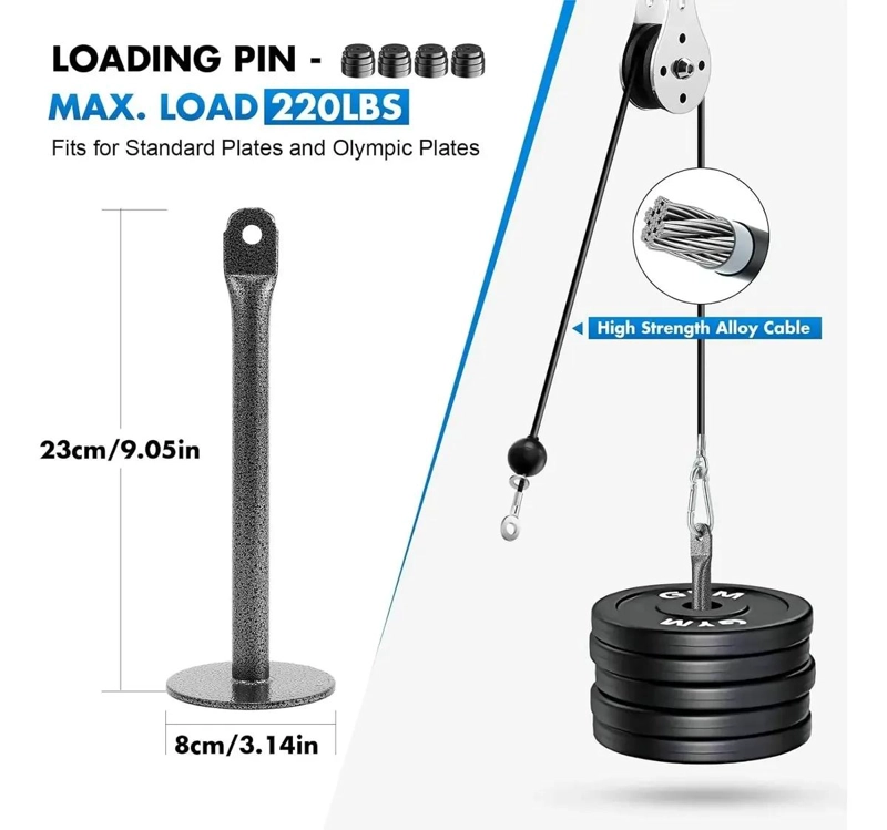 POLEA ELEVADORA DE CUERDA CON POLEAS DE 70 Y 90 PULGADAS PARA USO INDUSTRIAL - 5