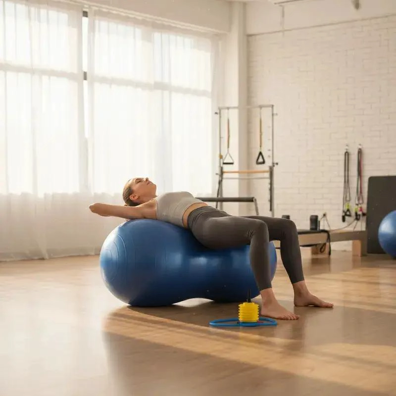 PELOTA DE PILATES PARA EJERCICIO Y YOGA COLOR AZUL MANI - 4