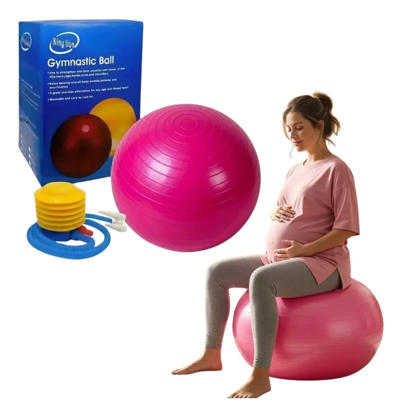 PELOTA PARA YOGA Y PILATES DE 65 CM CON INFLADOR PARA EMBARAZO Y POST PARTO - 1