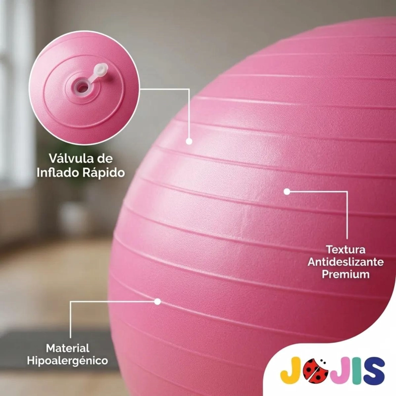PELOTA PARA YOGA Y PILATES DE 65 CM CON INFLADOR PARA EMBARAZO Y POST PARTO - 2
