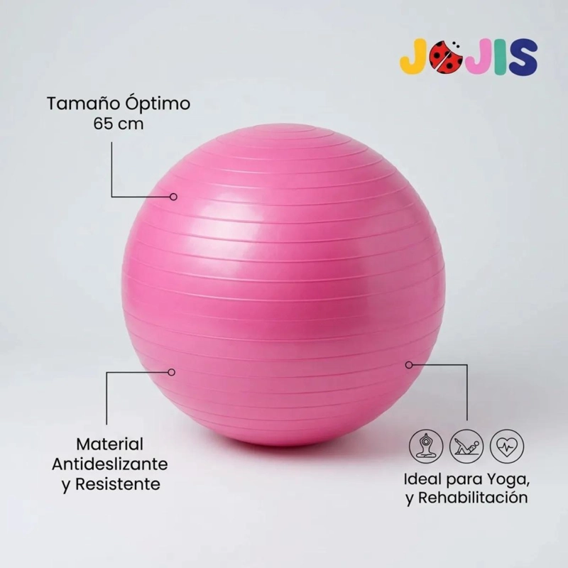PELOTA PARA YOGA Y PILATES DE 65 CM CON INFLADOR PARA EMBARAZO Y POST PARTO - 3
