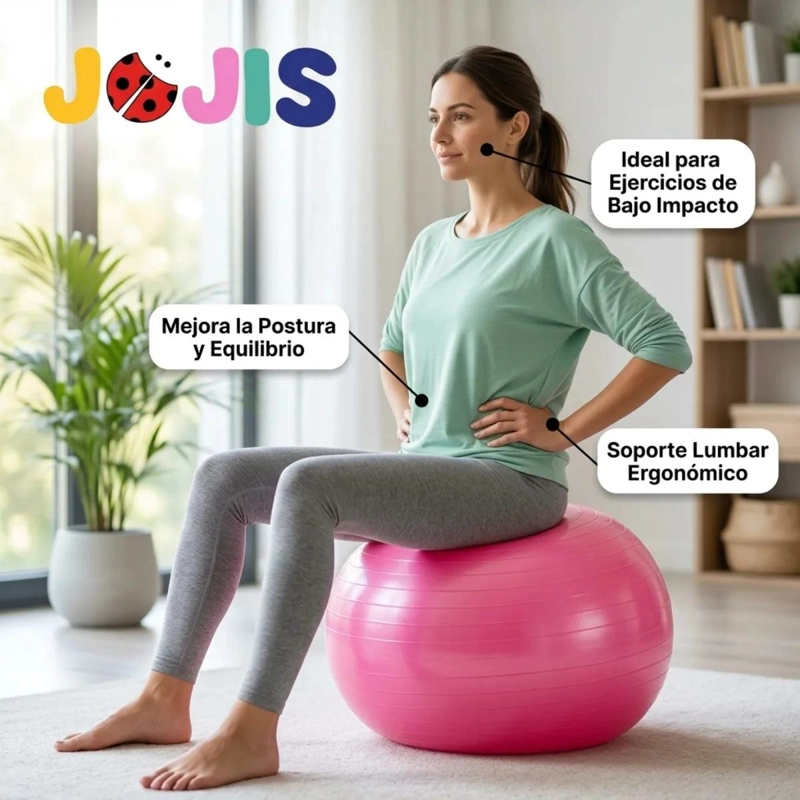 PELOTA PARA YOGA Y PILATES DE 65 CM CON INFLADOR PARA EMBARAZO Y POST PARTO - 5