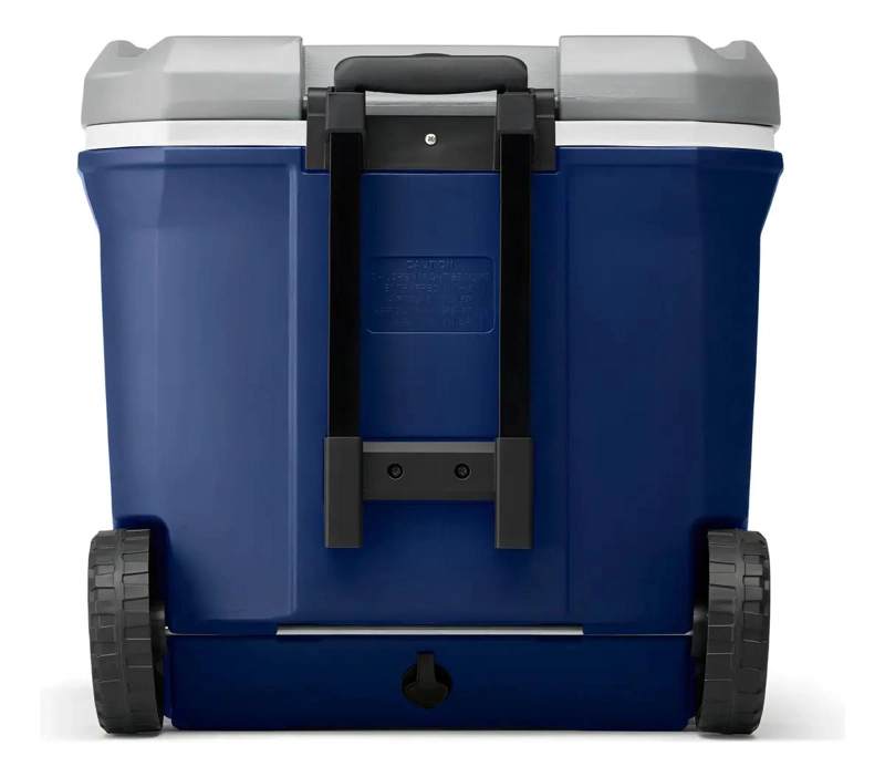 HIELERA CON RUEDAS CAPACIDAD 61 LITROS COLOR AZUL PARA EXTERIORES - 1
