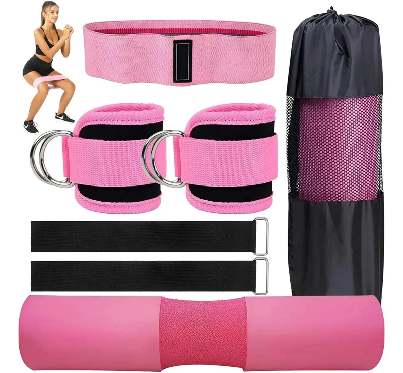 KIT DE 7 PIEZAS PARA EJERCICIO CON BANDA DE RESISTENCIA Y CINTA AJUSTABLE - 1