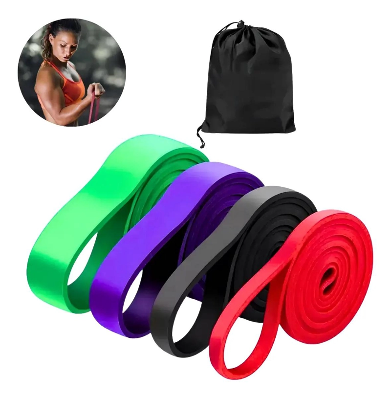 SET DE 4 BANDAS ELASTICAS PARA ENTRENAMIENTO DE RESISTENCIA EN CASA - 1