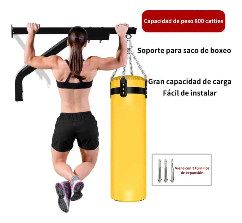 SOPORTE RESISTENTE PARA SACO DE BOXEO COLGANTE EN PARED HASTA 800KG - 3