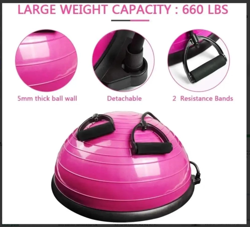 BALON BOSU PARA EJERCICIOS DE YOGA Y RESISTENCIA SEMIESFE RICO - 5