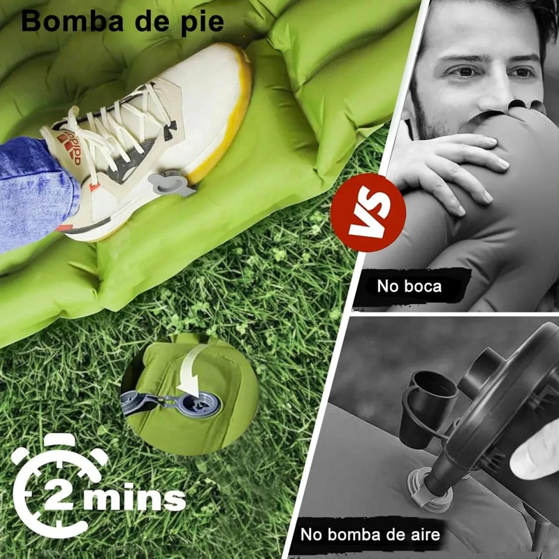 COLCHONETA AUTOINFLABLE MATRIMONIAL PORTATIL PARA CAMPING Y DESCANSO - 3