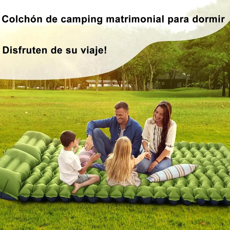 COLCHONETA AUTOINFLABLE MATRIMONIAL PORTATIL PARA CAMPING Y DESCANSO - 4