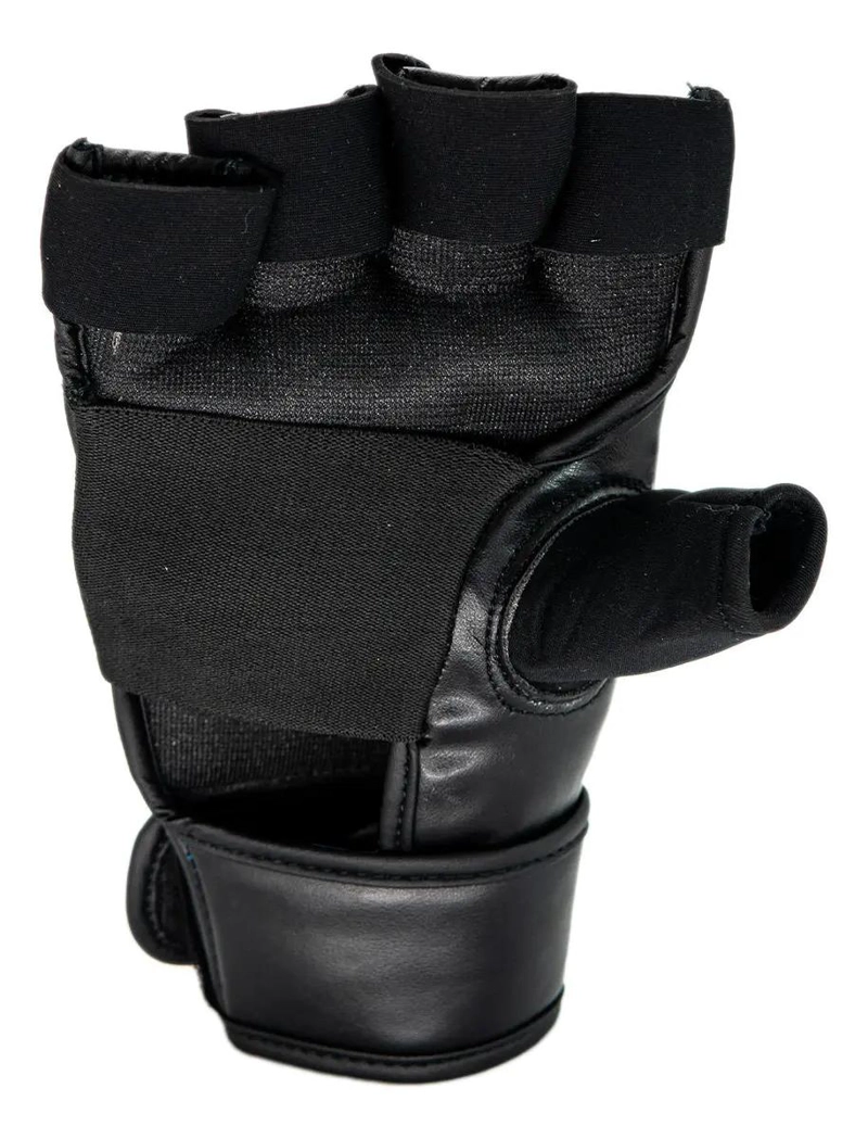 GUANTILLA PARA MMA EN CUERO NEGRO CON CIERRE DE VELCRO TALLA S - 1