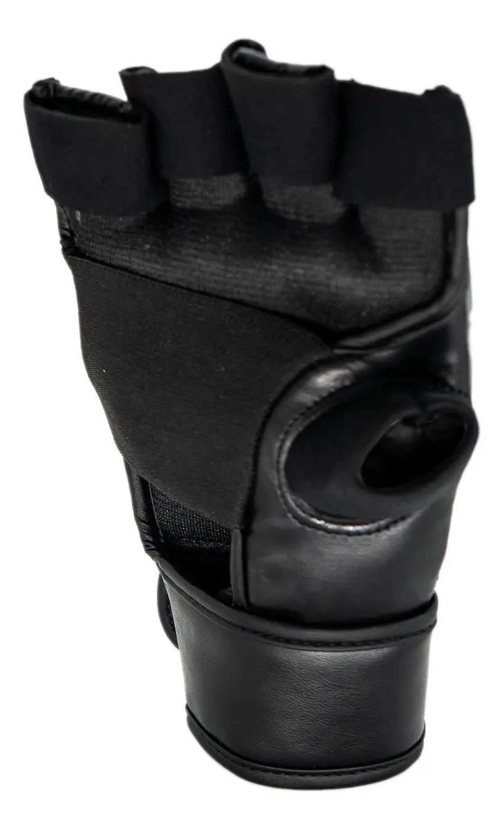 GUANTILLA PARA MMA EN CUERO NEGRO CON CIERRE DE VELCRO TALLA S - 2