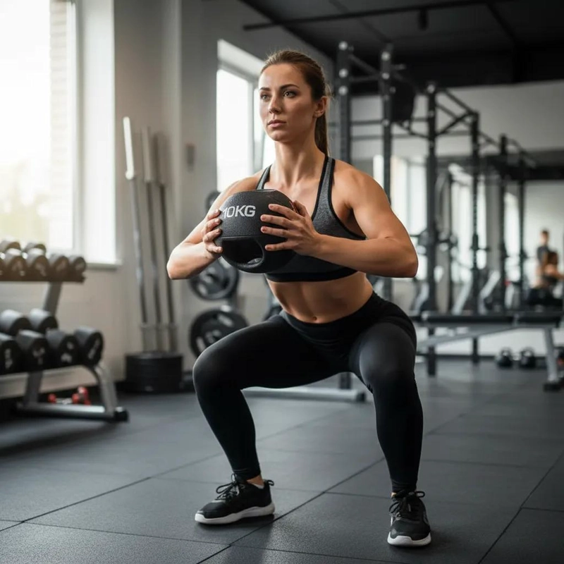BALON MEDICINAL CON DOBLE AGARRE PARA ENTRENAMIENTO DE 10 KILOGRAMOS - 5