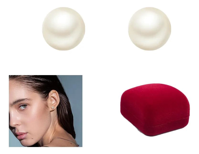 AROS PARA DAMA CON PERLA CULTIVADA BLANCA DE 10MM EN PLATA ITALIANA LEY 925 - 1
