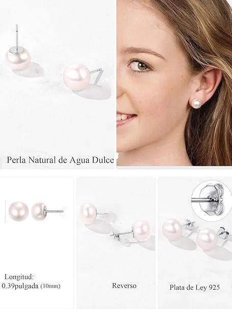 AROS PARA DAMA CON PERLA CULTIVADA BLANCA DE 10MM EN PLATA ITALIANA LEY 925 - 3