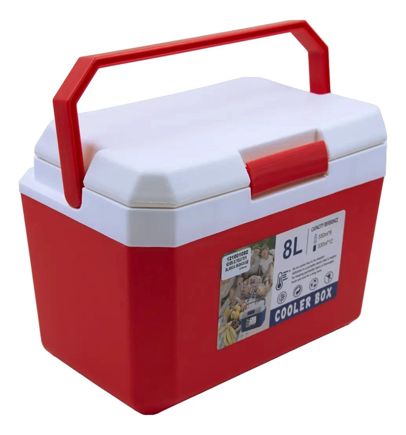 ENFRIADOR PORTATIL DE 8 LITROS CON TAPA BLANCA Y CUERPO ROJO - 4