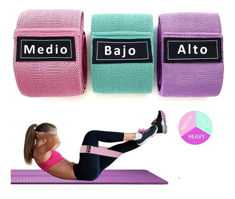 SET DE 3 BANDAS DE RESISTENCIA PARA EJERCICIO CON DIFERENTES NIVELES DE INTENS - 2