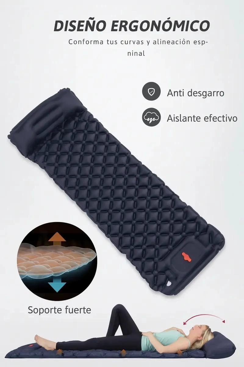 COLCHONETA INFLABLE PORTATIL PARA TREKKING EN NYLON RESISTENTE - 3