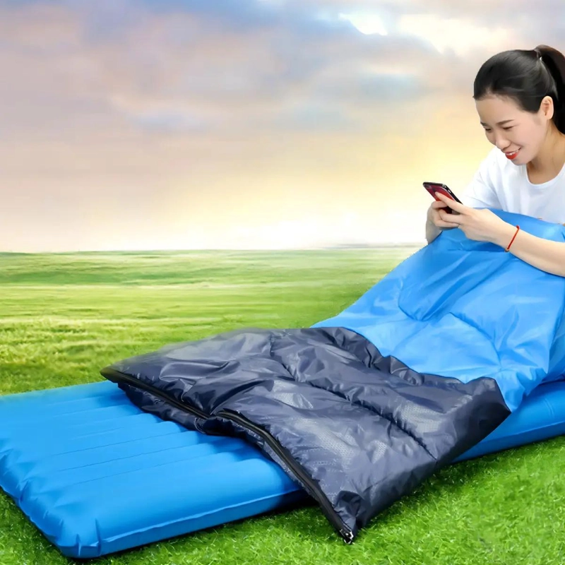 COLCHONETA INFLABLE PLEGABLE PARA CAMPING Y PICNIC COLOR AZUL - 1