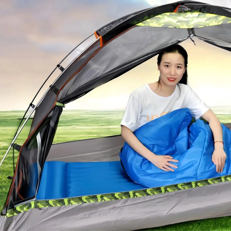 COLCHONETA INFLABLE PLEGABLE PARA CAMPING Y PICNIC COLOR AZUL - 3